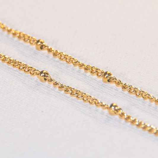 Luxera Dotted Bead Necklace in Yellow Gold Plating