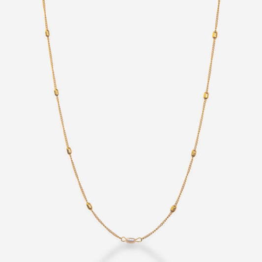 Luxera Sunrise Bead Necklace in Yellow Gold Plating