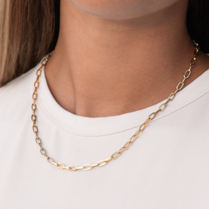 Paperclip Necklace in Yellow Gold Plating