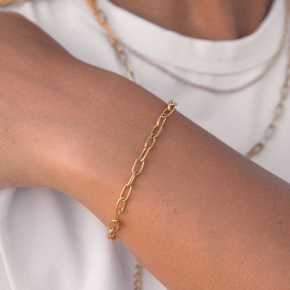 Paperclip Bracelet in Yellow Gold Plating