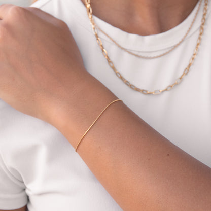 Delicate Trace Bracelet in Yellow Gold Plating