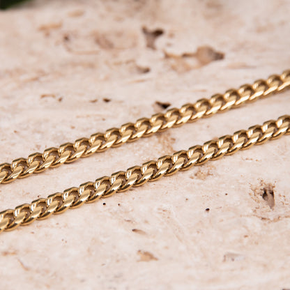 5mm Cuban Necklace in Yellow Gold Plating