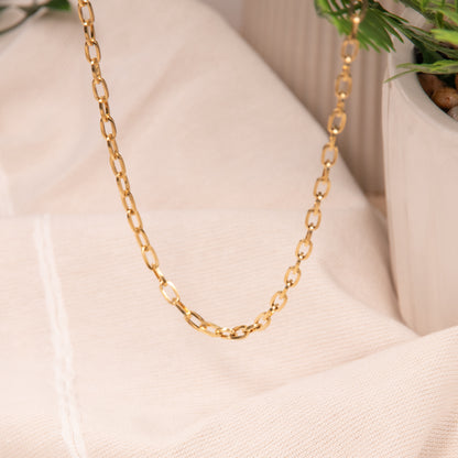 Paperclip Necklace in Yellow Gold Plating